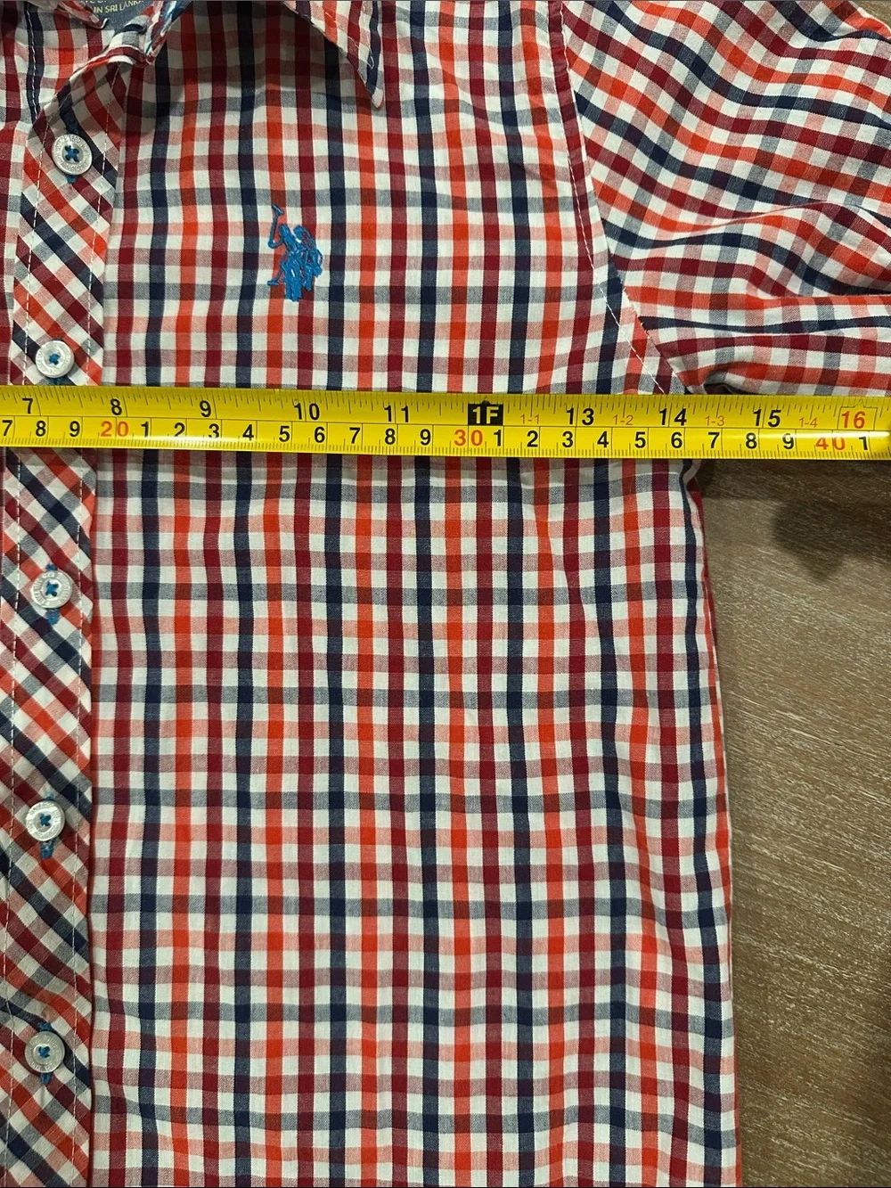 U.S. Polo Assn. Boys Size 4 Plaid Button Down Shirt Long Sleeve Red Navy